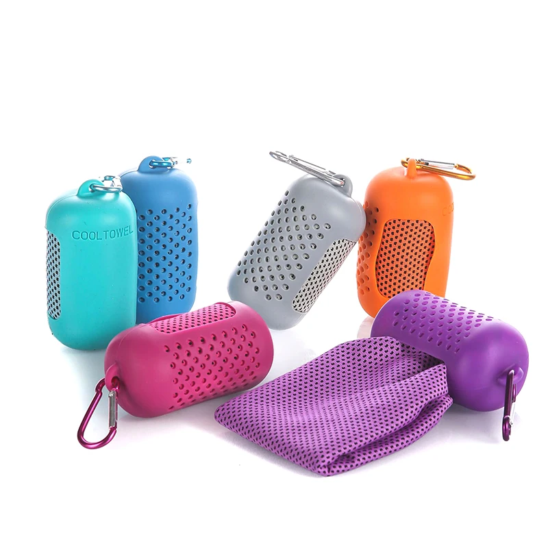 

Quick Drying Microfiber Towel Sports Running Outdoor Camping Towel Portable Fitness Gym Towel Yoga Beach Travel Silicone Bag