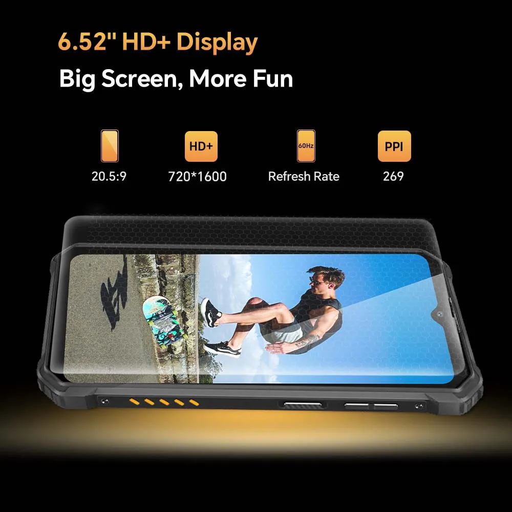 Oukitel WP23 Rugged Mobile Phone 6.52 Inch 4GB+64GB 13MP Rear Camera Android 13 Cellphone 10600mAh Battery Smartphones
