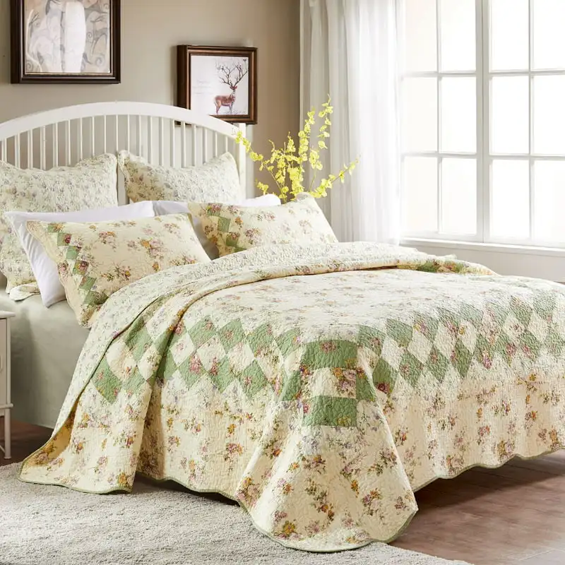 

Bloomfield Ivory 100% хлопчатобумажное лоскутное одеяло и набор подушек