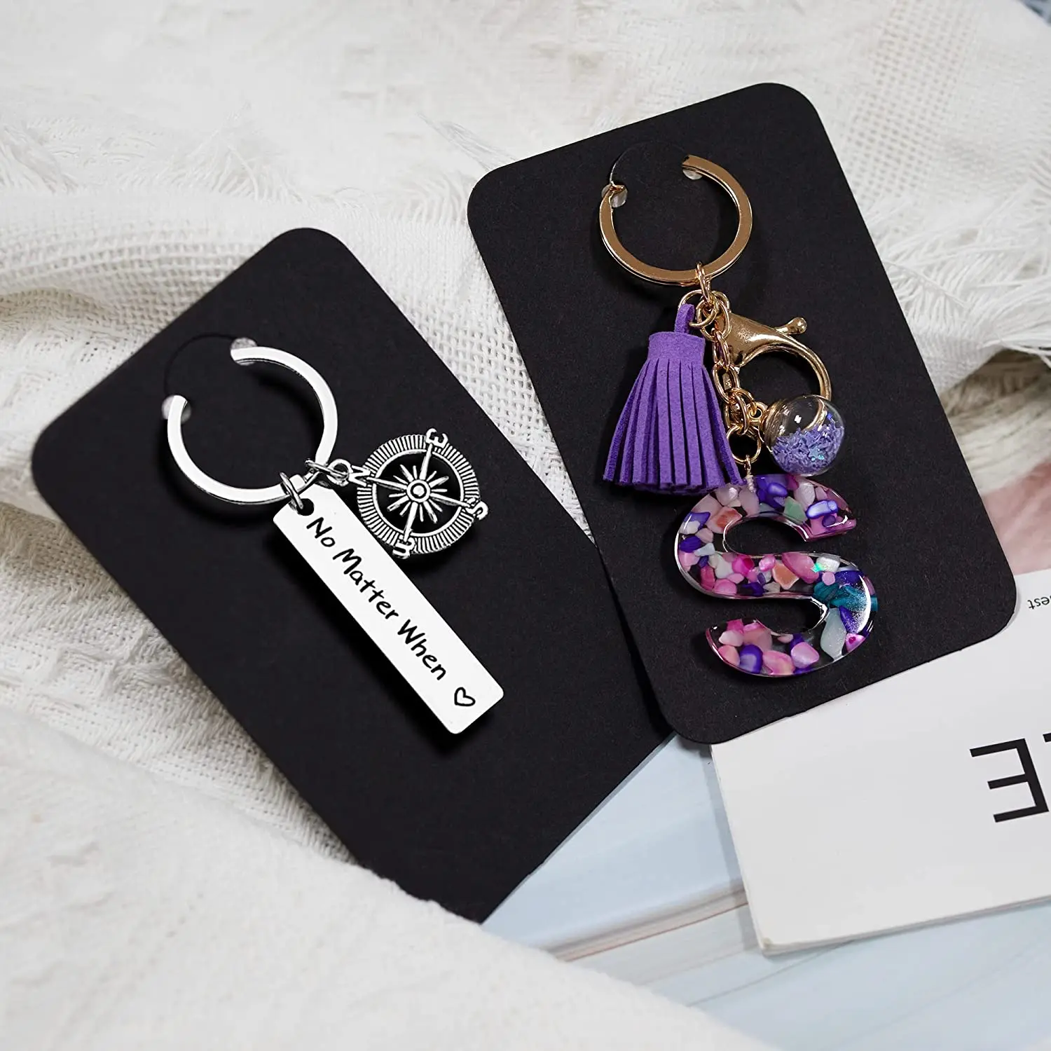 50pcs Keychain Display Cards with Self-Sealing Bags Keychain Card Hold  Cardboard for Keyring Jewelry Display Packaging Wholesale