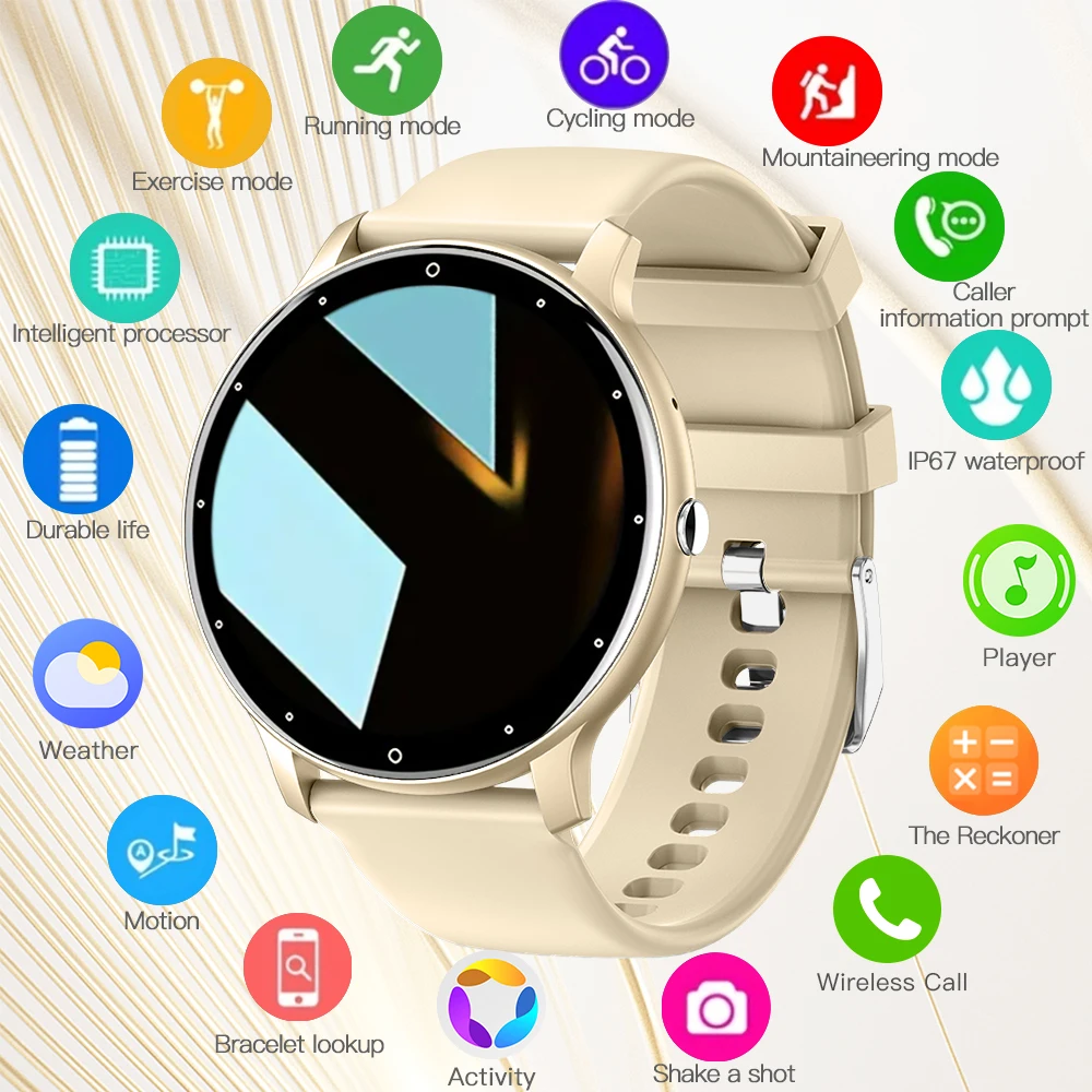 ساعة ذكية للياقة البدنية PEJE مقاس 1.28 بوصة لأجهز...