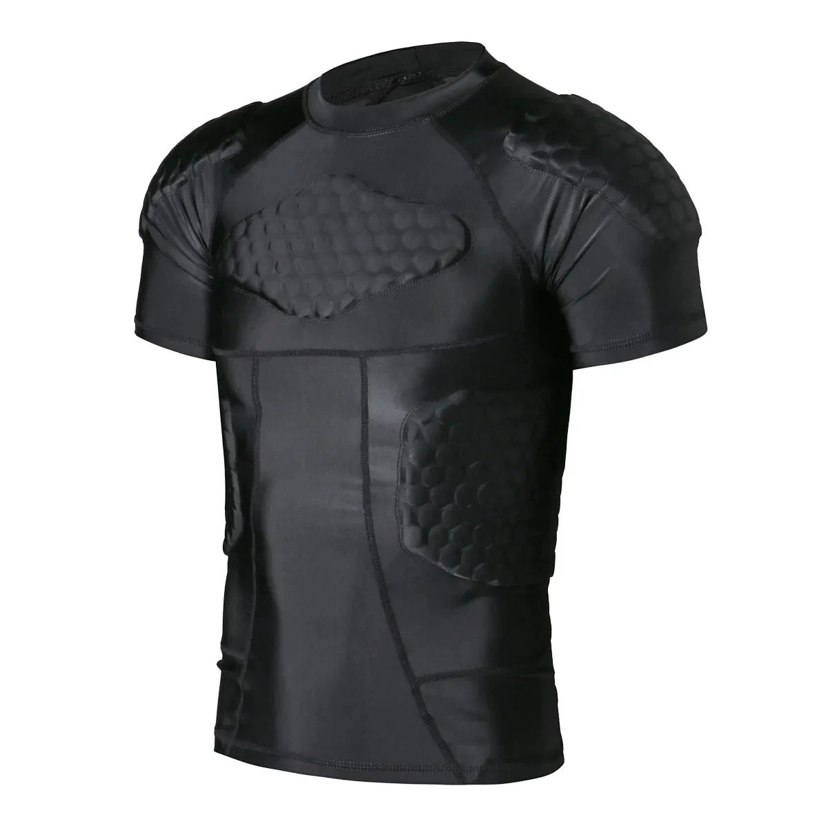 Men's Padded Compression Shirt Protective T Shirt Rib Chest Protector for Football Paintball Baseball Rugby uniform