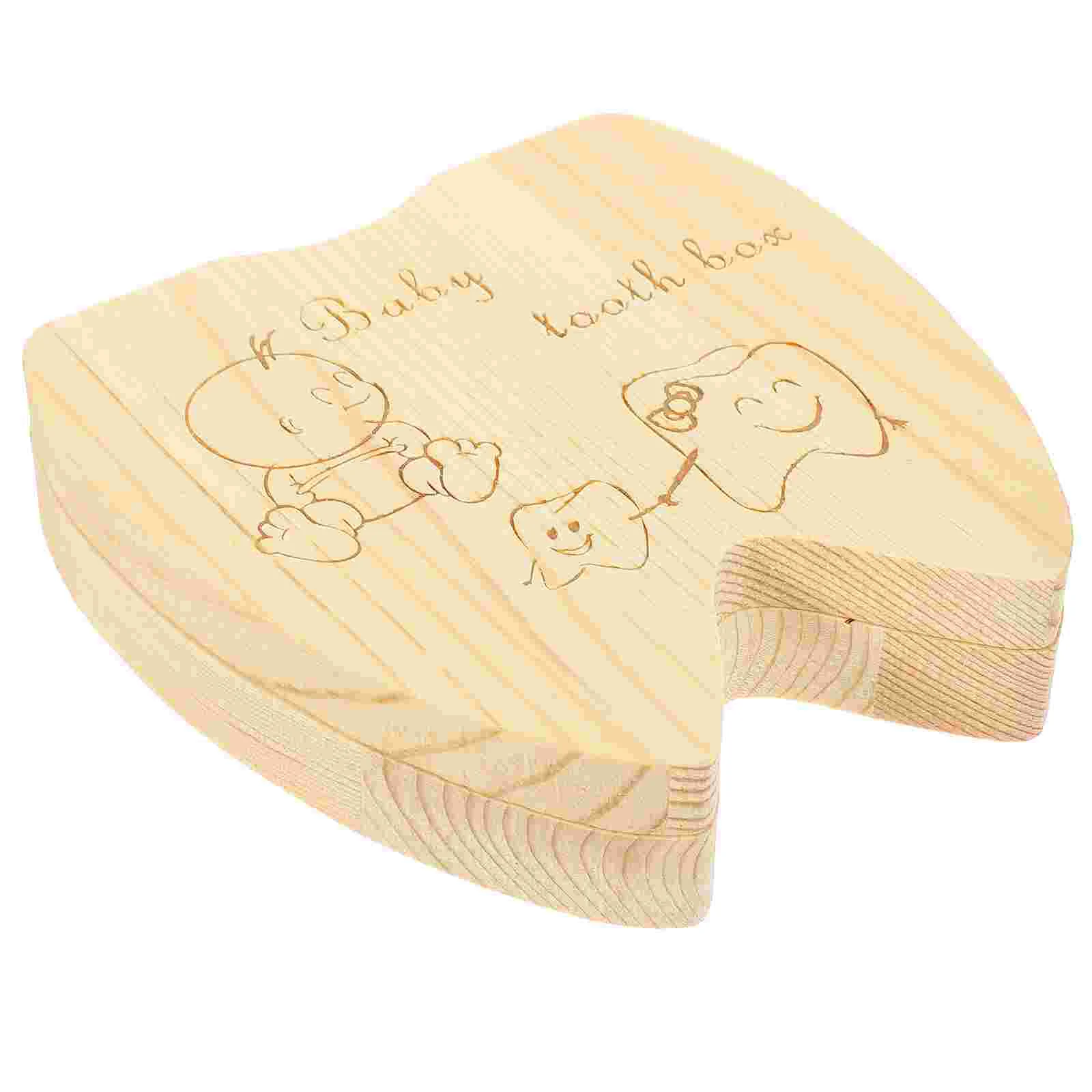 

French Children's Baby Teeth Preservation Box Tooth Kids Collection Storage Wooden
