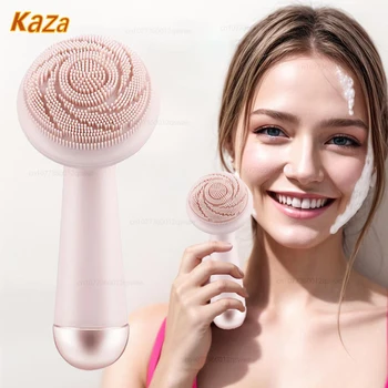 Electric SiliconeFace Cleansing Brush Facial Cleanser Vibration Roller Massage Deep Clean Brush Pore Exfoliating Cleanser 1