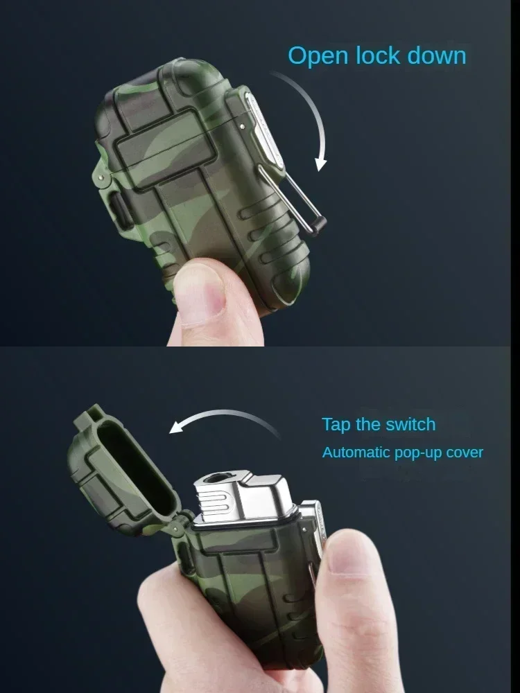 Waterproof Jet Gas Lighter Portable Outdoor Torch Butane Turbo Cigar Cigarette Lighter Smoke Survival Tool Windproof Camping Bbq Lighter Butane Gas Lighter Cigarette Lighter