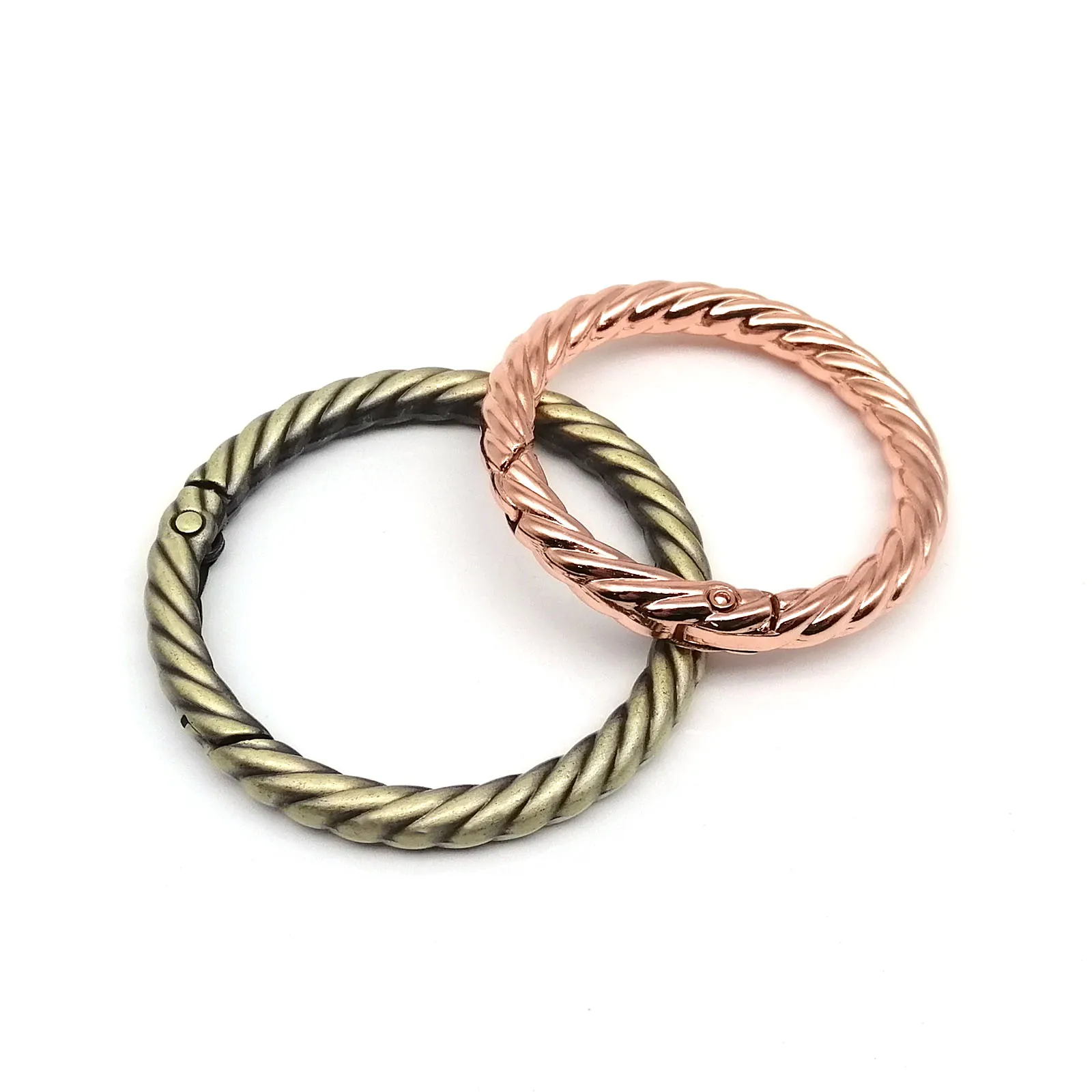 Twist Spring O Ring Openable Leather Bag Handbag Strap Buckle Connect Keyring Pendant Key Dog Chain Snap Clasp Clip Carabiner spring ring clasp,snap hook keychain rings,leather bag strap,snap hook,spring gate o ring