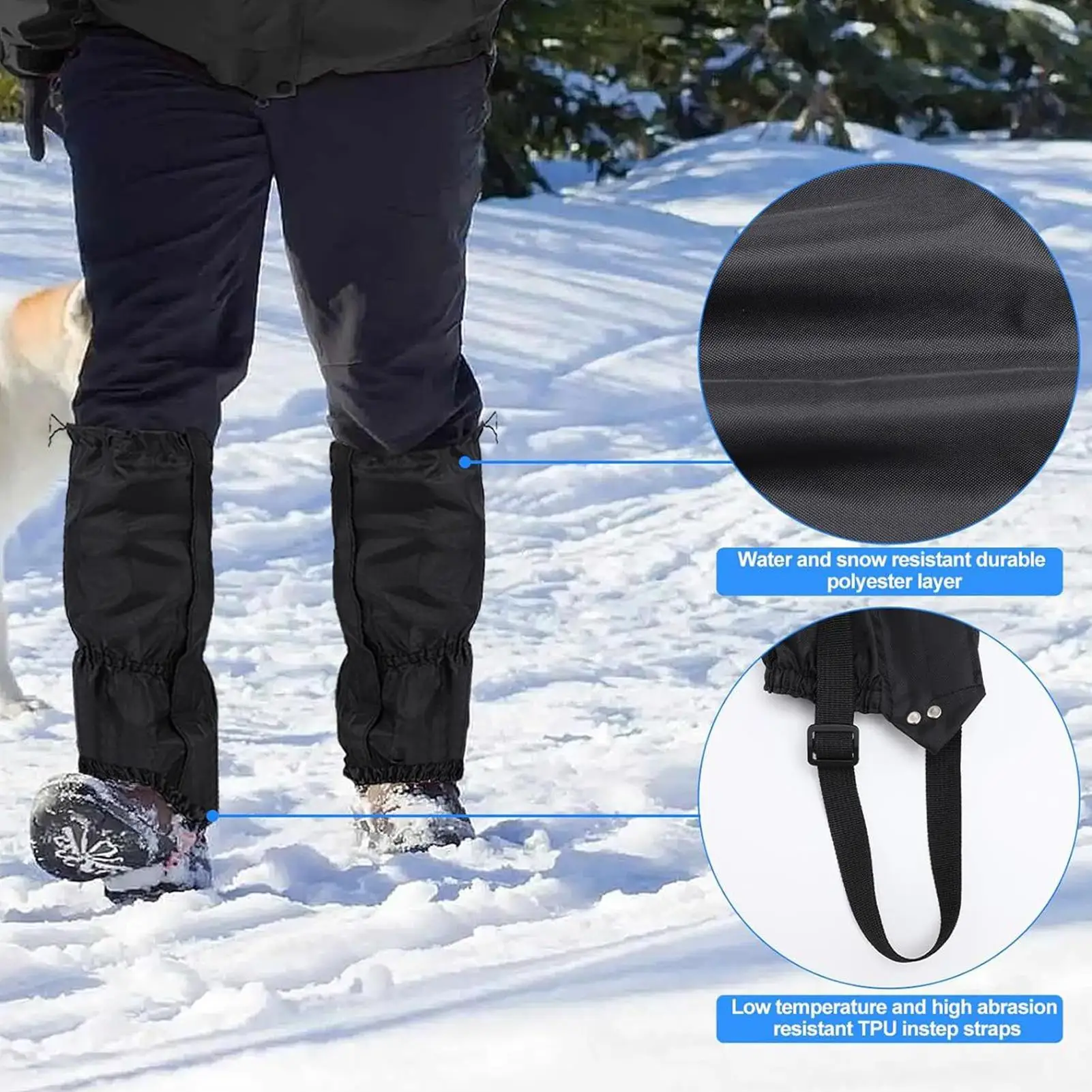 Outdoor Waterproof Leg Warmers Gaiters Travel Long Tube Mountain Leggings Cover Climbing Hiking Ski Hunting Boot Legs Protection