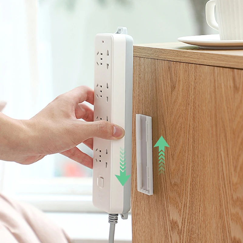 Socket Holder Wall-Mounted Socket Fixer Holder Socket Holder Powerful Sticker Self-Adhesive Punch-free Plug Fixer Cable Wire Organizer Racks