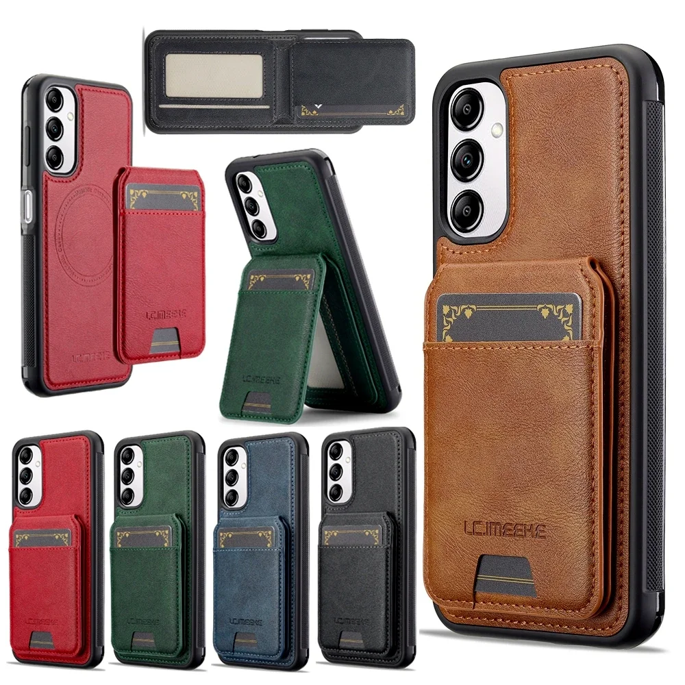 Premium 2-in-1 Leather MagSafe Phone Case with Card Holder & Magnetic Closure