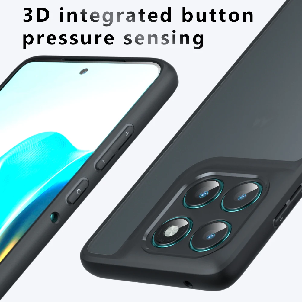 Shockproof Matte Phone Case with Hard Back & Soft Clear