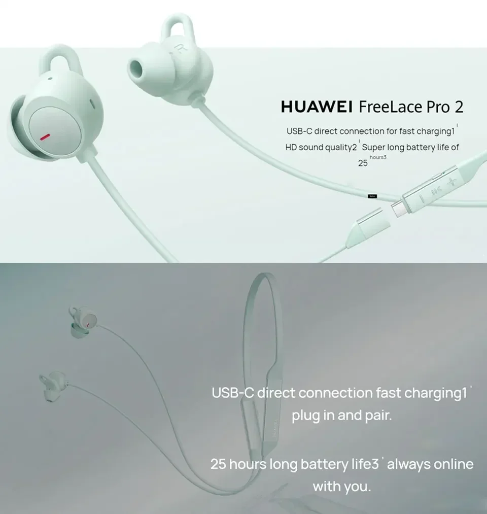 Original Huawei FreeLace Pro wireless Bluetooth earphones with