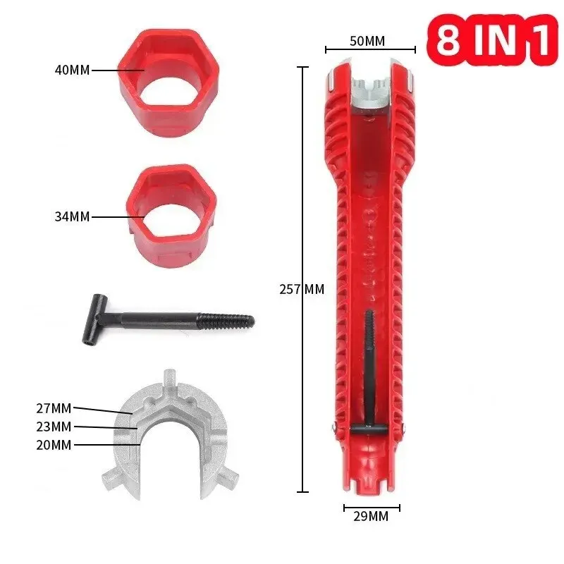 Multifunctional Bathroom Wrench Set for Faucet and Sink Installation