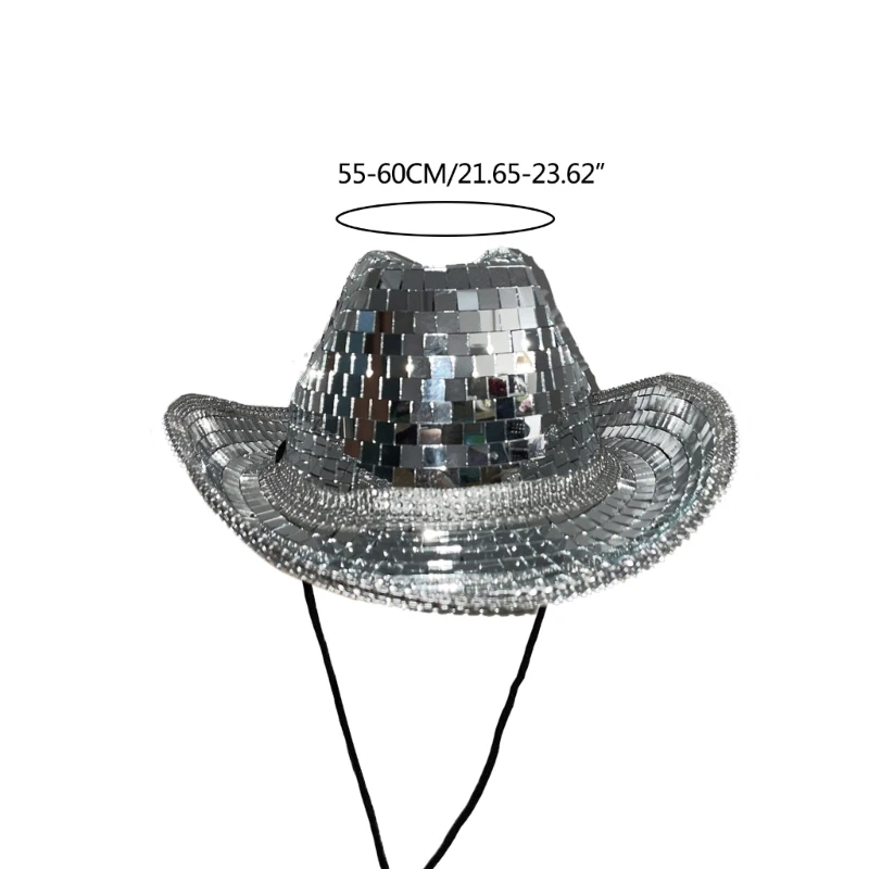 Costume Cosplay Disco Ball Cowboy Hat Girl Costume Cosplay Cap Ornament Household Supplies for Female Teenager Girl