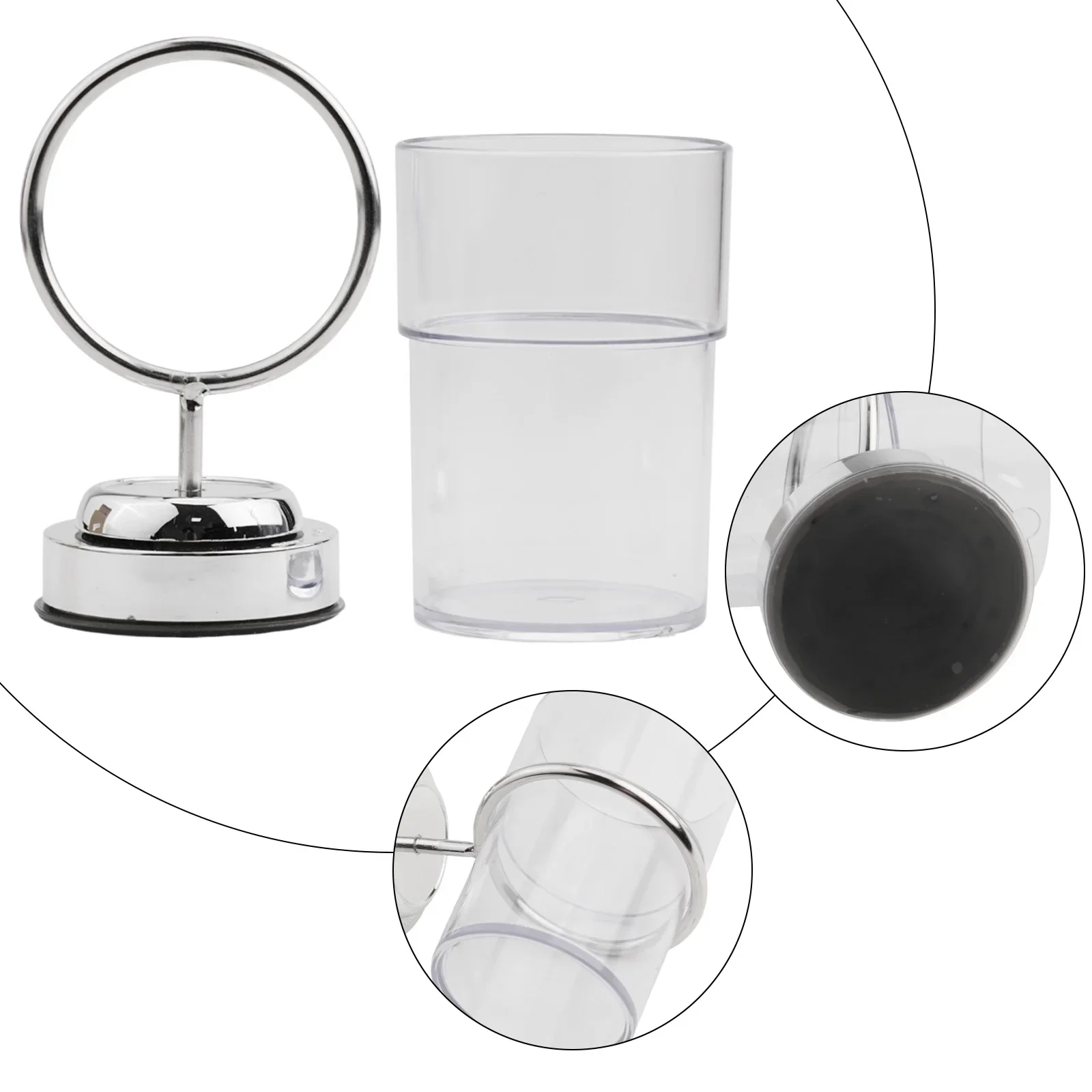 Toothbrush Holder Suction Cup Holder 8 X 15 X 14 Cm Bathroom Bathroom Accessories Cup Plastic Stainless Steel