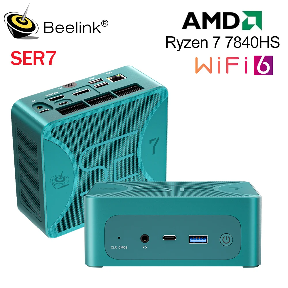 Beelink-SER7 ryzen 7 7840hs Mini PC,最大65w,ddr5,32gb ssd,1t nvme 
