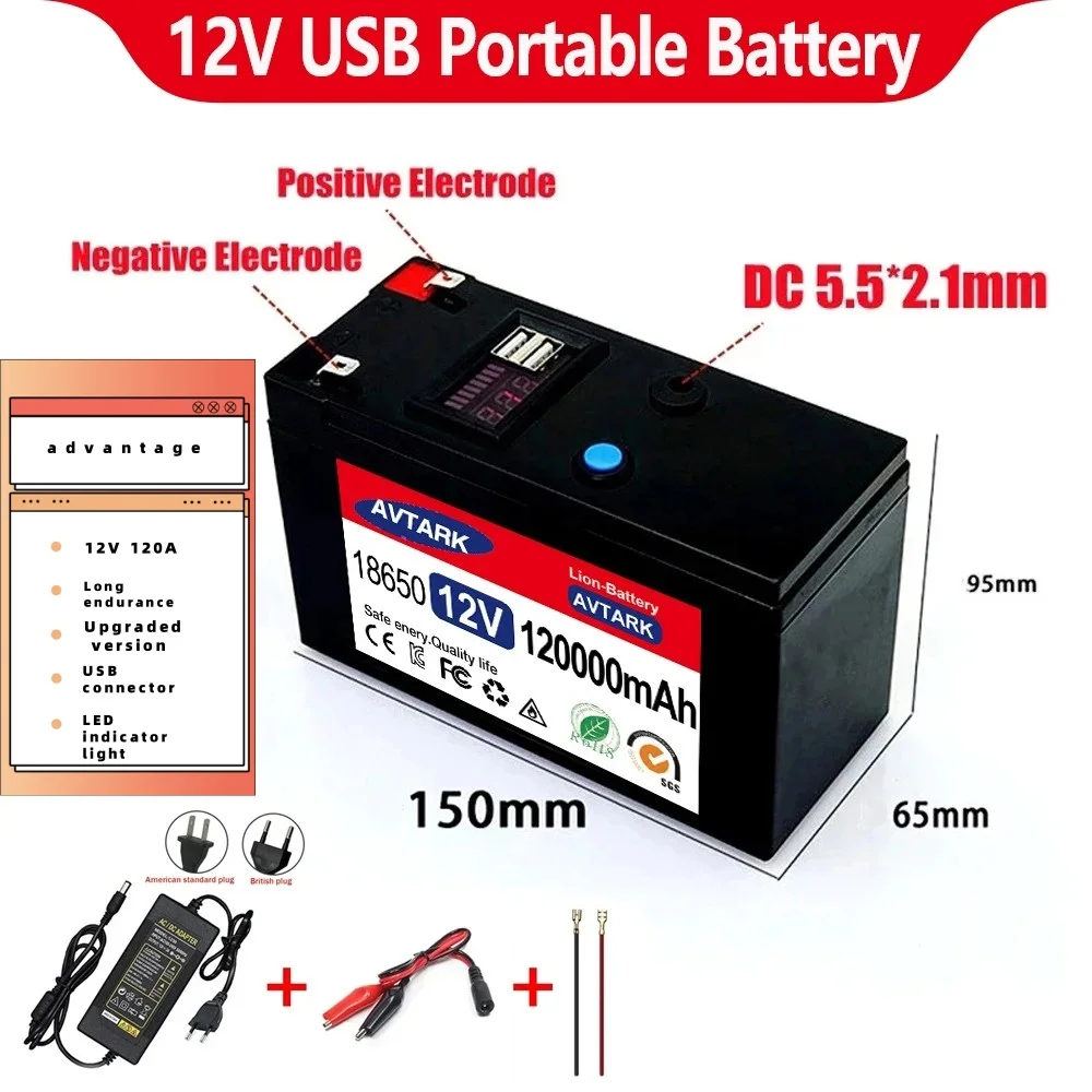 

Superior Quality 12V Battery Pack for Solar Energy and Electric Vehicle with USB Interface and Long Endurance