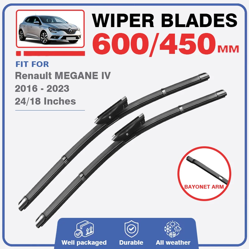 Spazzole Tergicristallo Anteriori Per Renault Megane 4 Iv 2016 - 2023 Hatchback Gt Rs Grandcoupe Grandtour B9A Bfb 24 "+ 18" Spazzole Accessori
