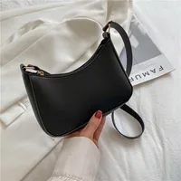 Fashion Solid Color Shoulder Bag For Women PU Leather Armpit Handbag Casual Daily Underarm Bag Gilrs Shopping Purse bolsa 1