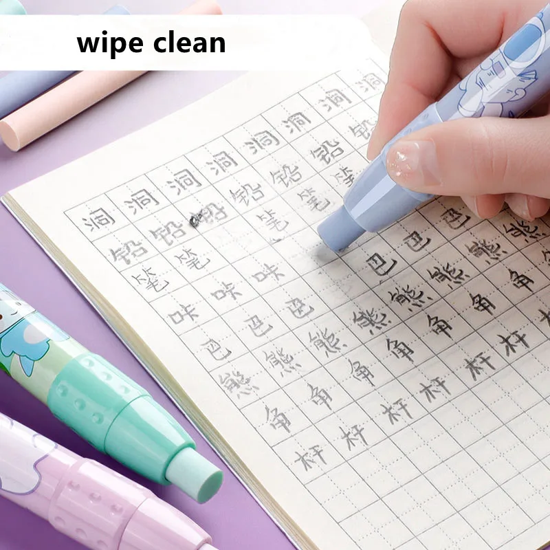 Pressing Cartoon Pencil Eraser pencil eraser eraser pen eraser refillable pen Pen type cute eraser Replaceable rubber core School student rubber kid gifts office