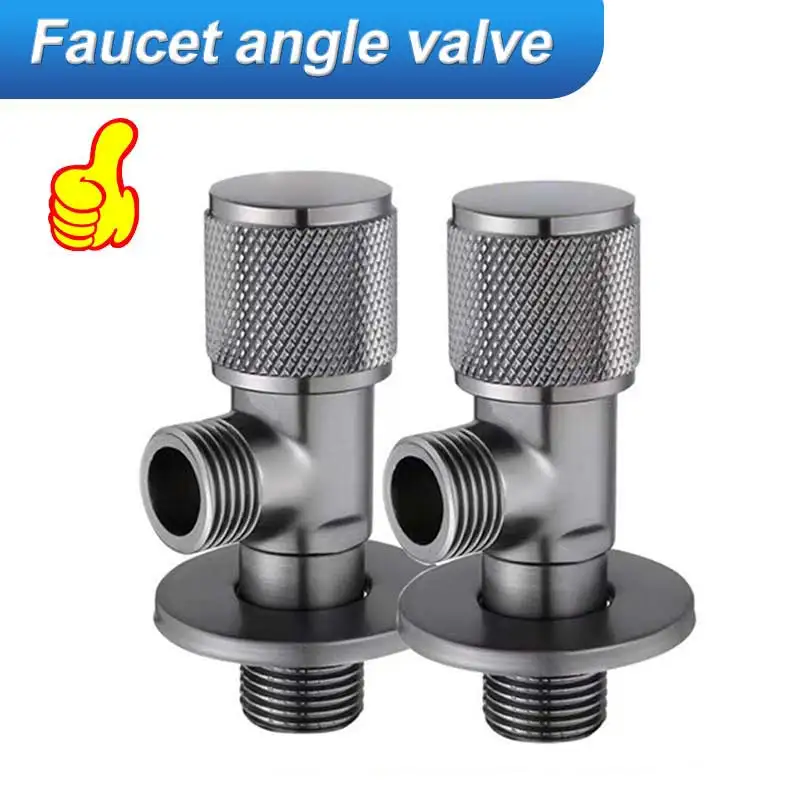 4 Points Faucet Inlet Triangle Valve G1/2 Brass Heater Water Stop Bathroom Toilet Washing Machine Universal Switch