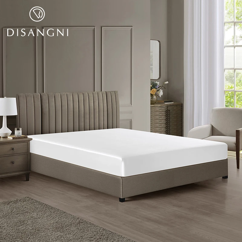 DISANGNI 22 Momme 6A Grade 100% Mulberry Silk Fitted Sheet, Oeko-Tex Certified, 1 Piece Luxury Soft Silk Fitted Sheet, Deep Pock 2