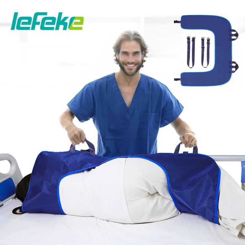 Lefeke Positioning Bed Pad with Reinforced Handles Multipurpose   Sheet for Turning Repositioning Bed Pads for Elderly Patient