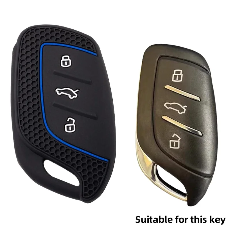 Silicone Fob Key Cover Case with 3 Buttons