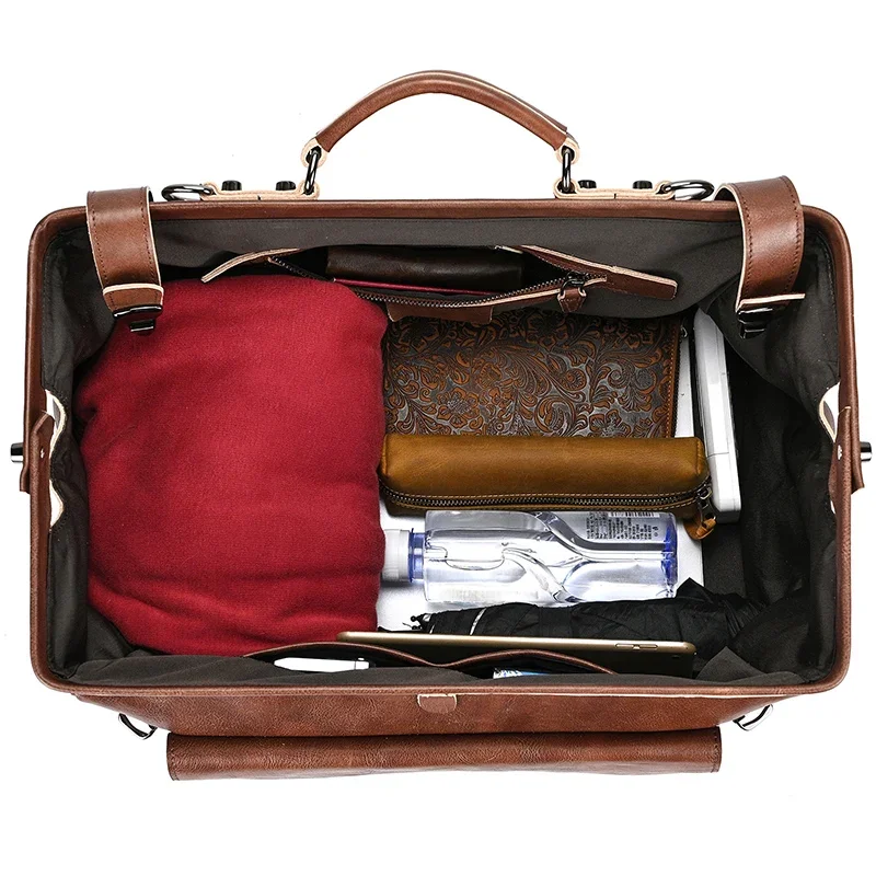 Genuine Leather Duffle Travel Bag for Men 45cm