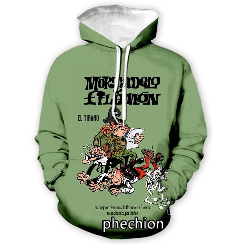 phechion New Men/Women Mortadelo y Filemon 3D Print Long Sleeve Hoodies Casual Hoodies Loose Sporting Pullover A175 3