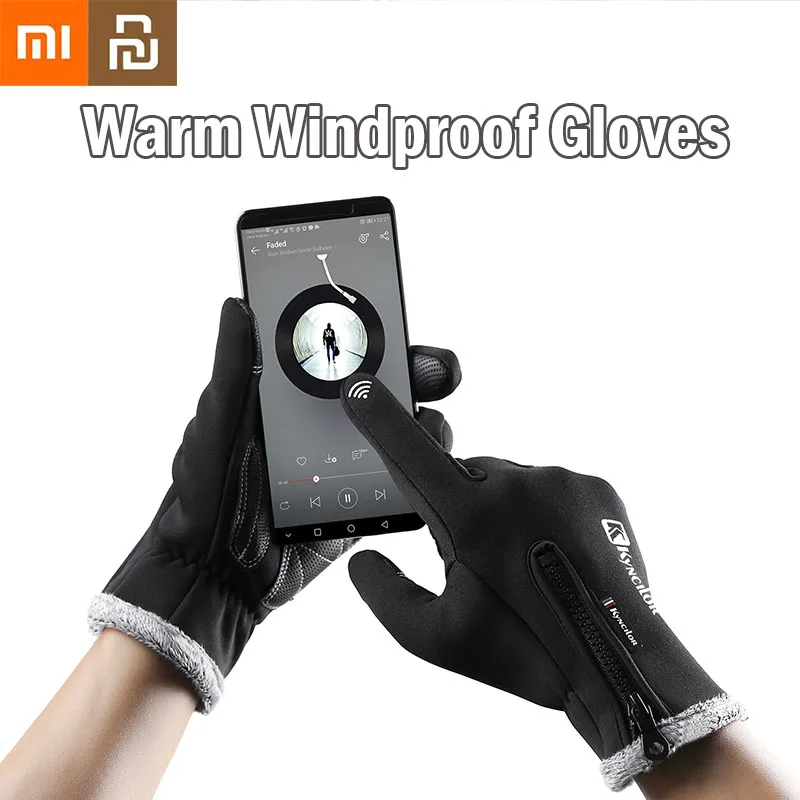 

Xiaomi Youpin Warm Gloves Touch Screen Ski Cycling Plus Velvet Men Women Sports Gloves For Winter Anti Water Anti Wind Gifts