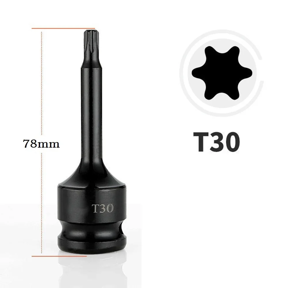 육각 Torx 스크루 드라이버 비트, 임팩트 드라이브 소켓 어댑터 헤드 T20-T100, 전동 공구 액세서리용, 1/2 인치, 1PC