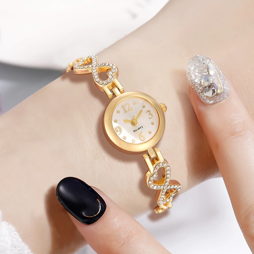 BECORA リングウォッチ 4個セット ゴールド クウォーツ Gold Women Watch 6PCS/set Leisure Fashion Diamond Quartz