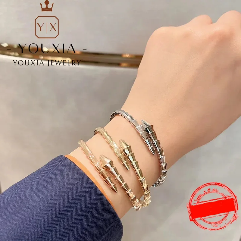 1:1 New in Customized Halloween S925 Silver Color Anime Jewelry for Women Charm Open bracelets Popular Gifts party Snake shaped