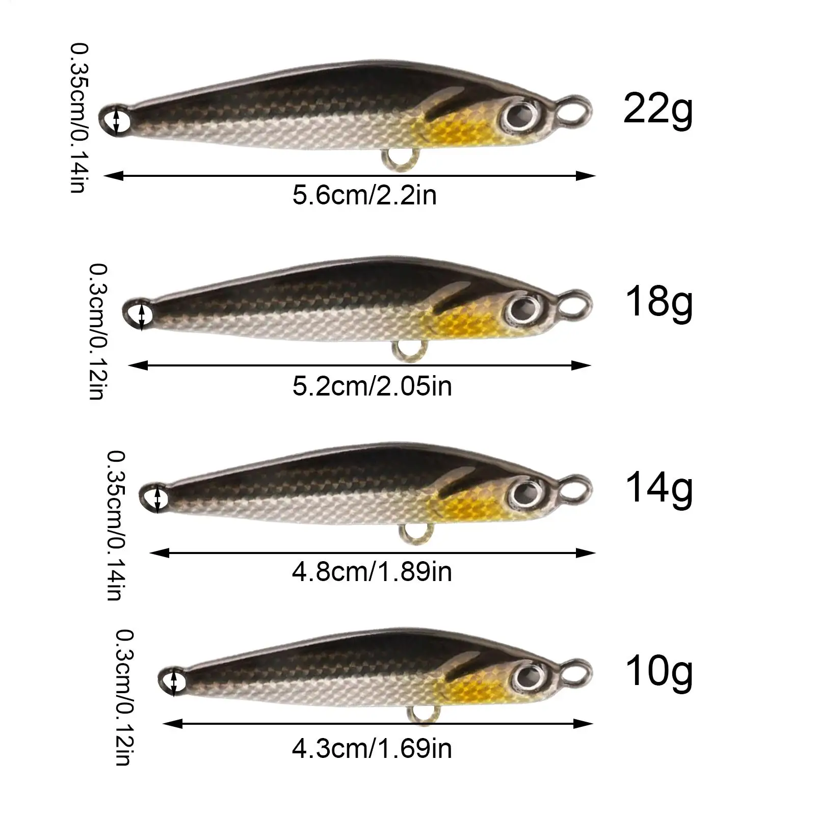 Fishing Lures For Freshwater 4 Pieces Metal Realistic Angling Baits Realistic Fishing Lures For Saltwater Freshwater Ice Lake