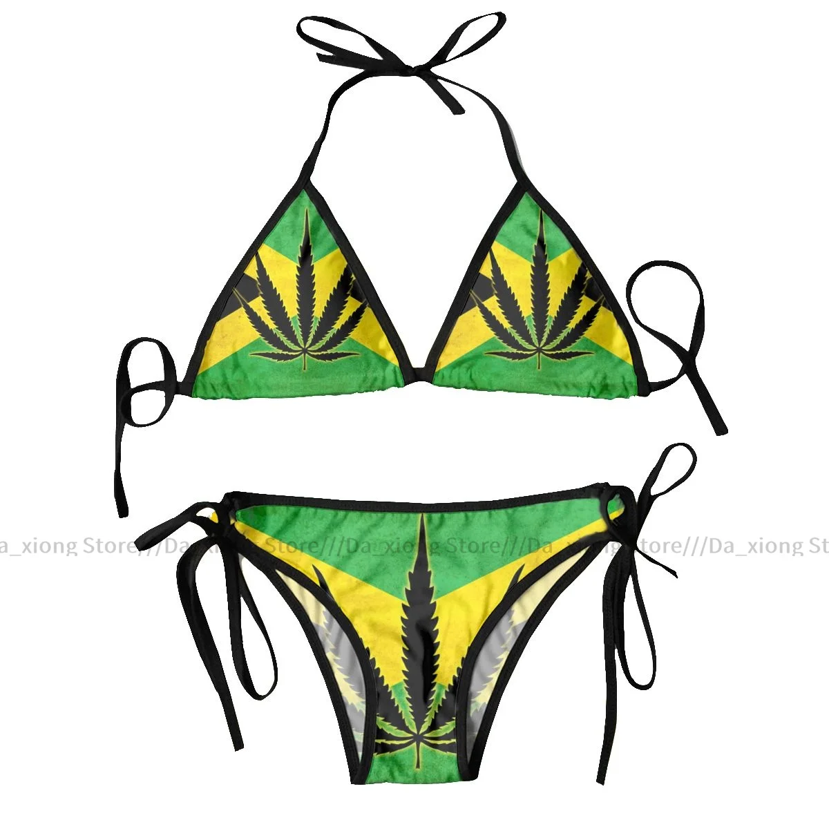 

Sexy Thong Bikini Mujer Swimwear Women Jamaica Flag Summer Beachwear