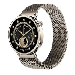 Premium 18mm/22mm Magnetic Milanese Metal Smartwatch Bracelet Strap for 22mm watch strap (Titanium color)