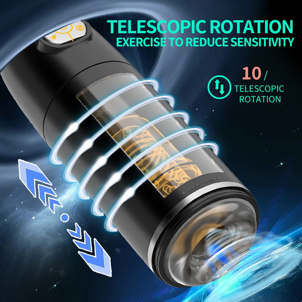Automatic male masturbator Male Masturbator Cup 10 Thrusting Rotating Modes Pocket Pussy Penis Blowjob Machine Sex Toy For Men Adult Supplies