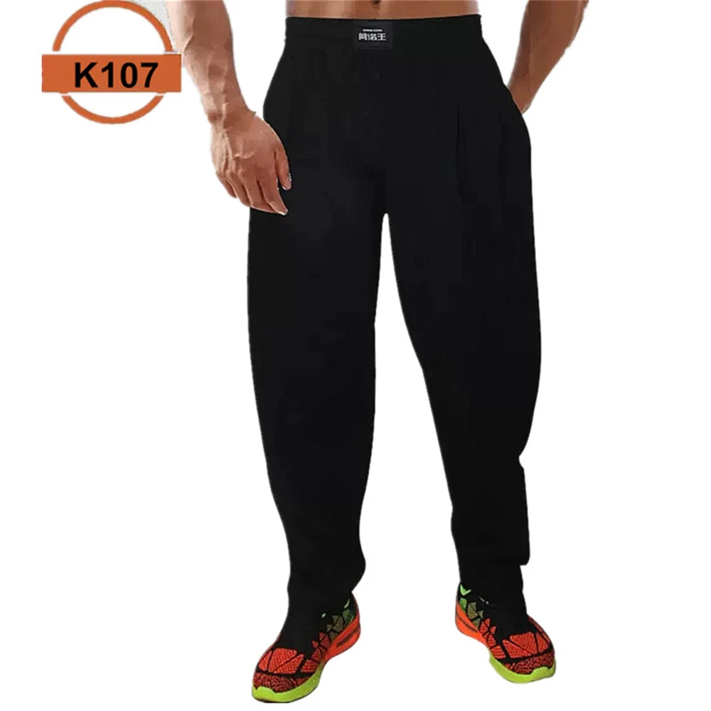 Mannen Baggy Broek Hoge Elastische Katoen Gym Broek Losse Ademend Crossfit Jogger Musculation Sportkleding - AliExpress