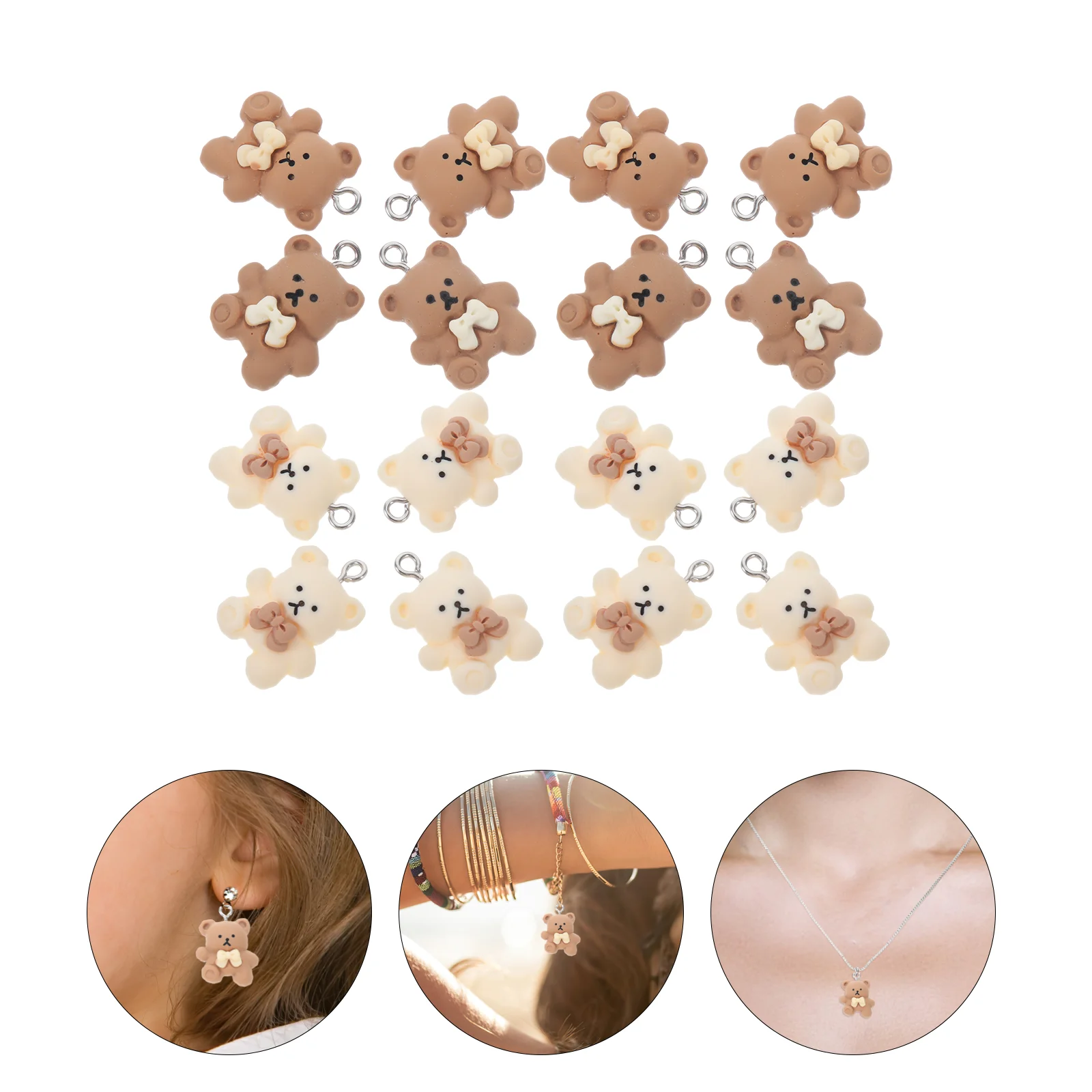 

24pcs Jewelry Charms Bear Necklace Charms Bracelet Making Supplies DIY Craft Hanging Ornaments