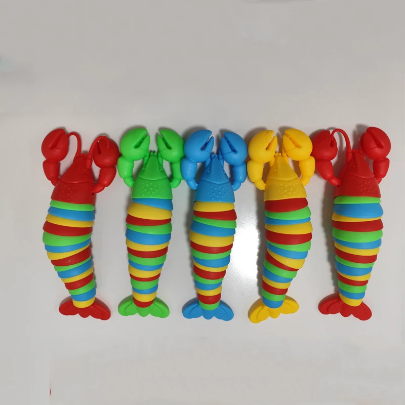 Colorful Slug lobsterToy Articulated Flexible 3D Slug Fidget Toy All Ages Relief Anti-Anxiety Sensory Toys for Children 5