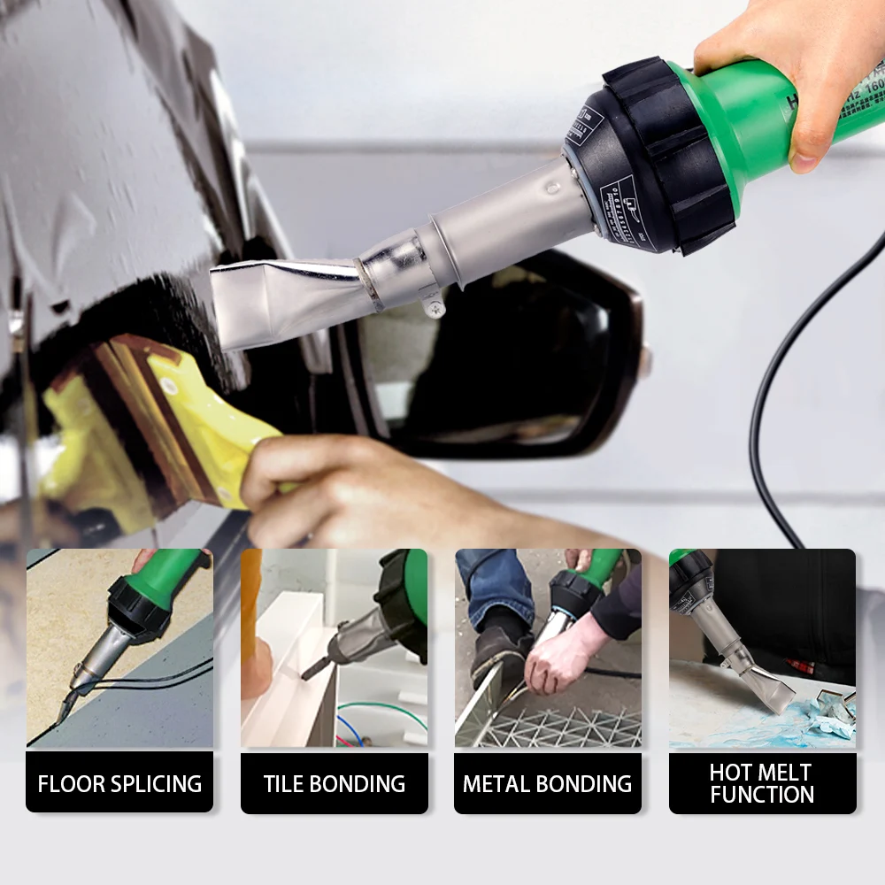 1600W 220V Plastic Welding Gun Hot Air Blower Heat Torch Welder Nozzle Rolling Plastic Welding Machine Used For PP PVC Bumper 6
