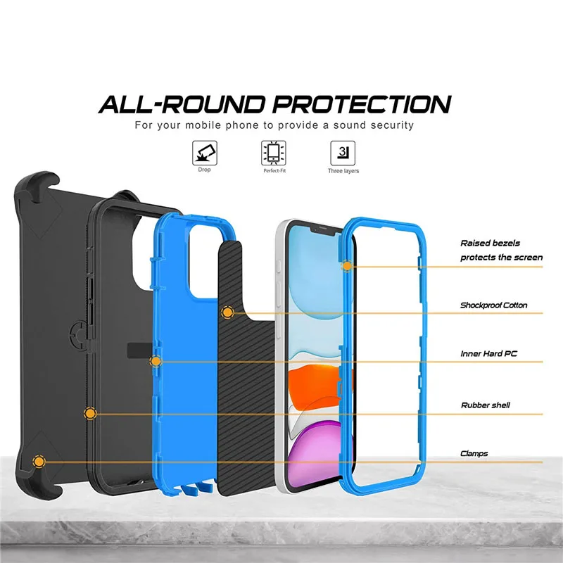 Ultimate Shockproof Hybrid Defender Phone Case - Heavy-Duty Protection Cover
