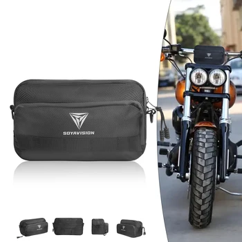 Borsa da manubrio per moto nera Borse a botte Borsa a tracolla portaoggetti multifunzione per BMW Dirt Bike Cruiser Pacchetto di attrezzi per la guida del motore