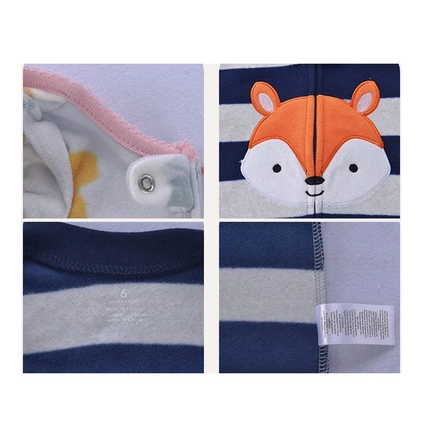 Peleles cálidos con pies para bebé, pijamas de lana de Micro Polar para bebé, a 12 meses de 2023 infantil ropa de dormir, otoño e invierno, 0/3 - Imagen 3