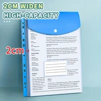 6/12pc A4 Large Capacity Loose Leaf Folders with 11 Hole Binding Rings, Modern PP Material, Expandable Buttons and Label Pockets 4
