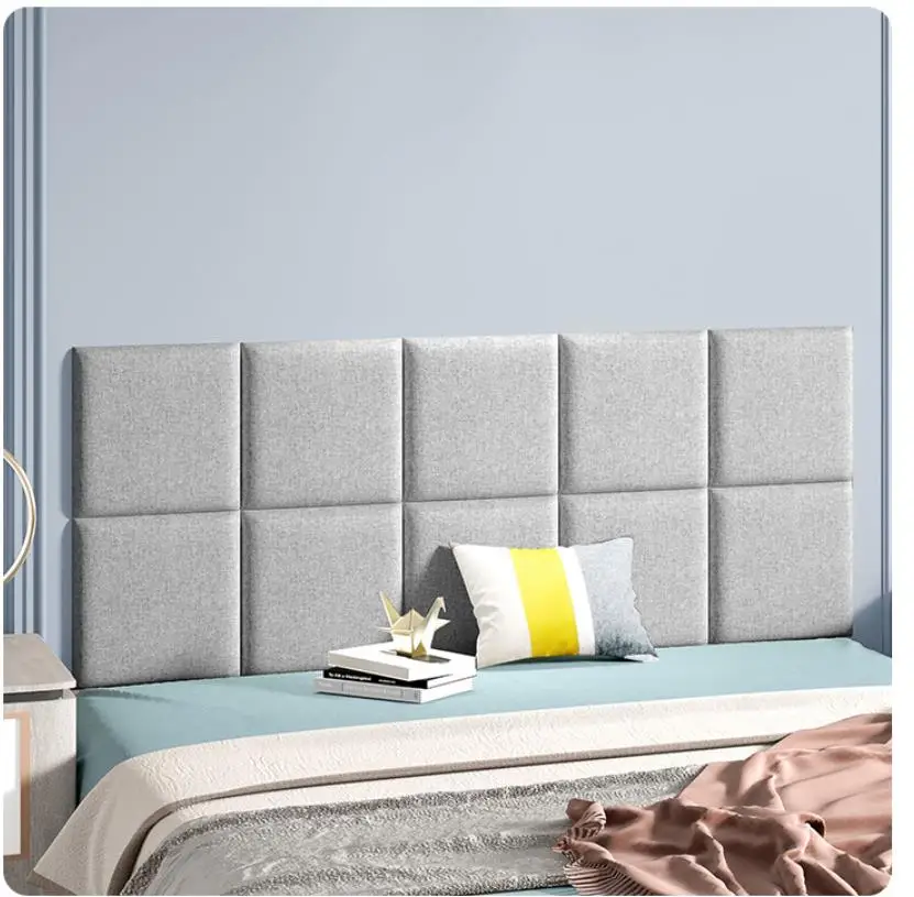 Peel and Stick Headboard 3D Wall Stickers Suitable Large Double Bed and Largesound Insulation Wallboard Padded Wallboard Home