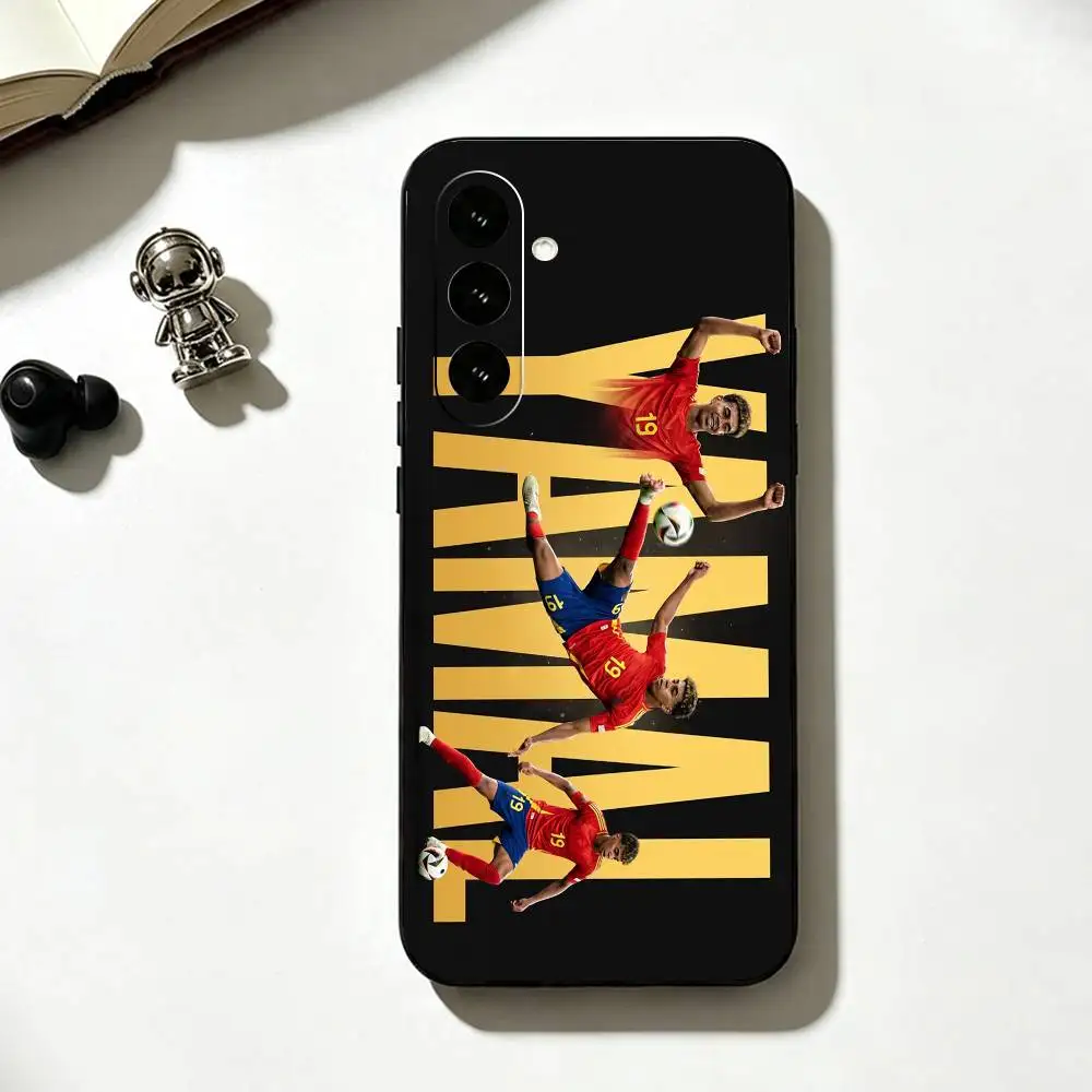 Lamine Yamal Football Star Black Silicone Phone Case