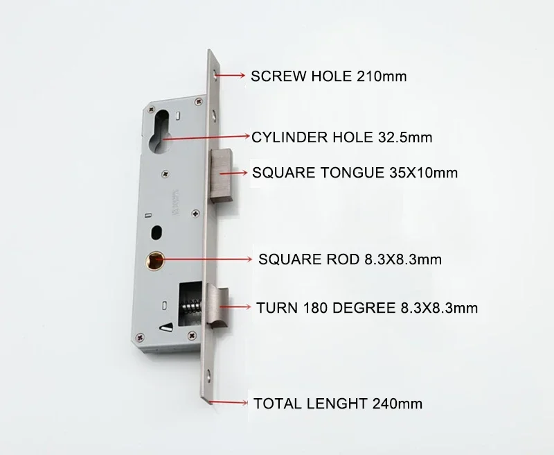 Door Lock Stainless Steel Hardware Accessories Lock Body 8520/25/30/35 Balcony Body Lockcase Fittings
