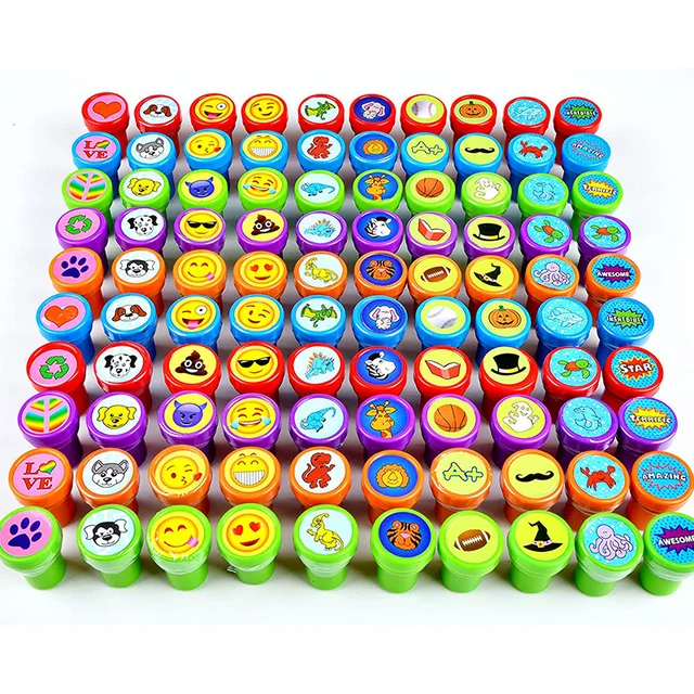 10pcs Assorted Stamps For Kids Toys Educational Animal Self Ink Stamps Kids Party Favors Children Stamp Set 3 Years Toddler Toys 2