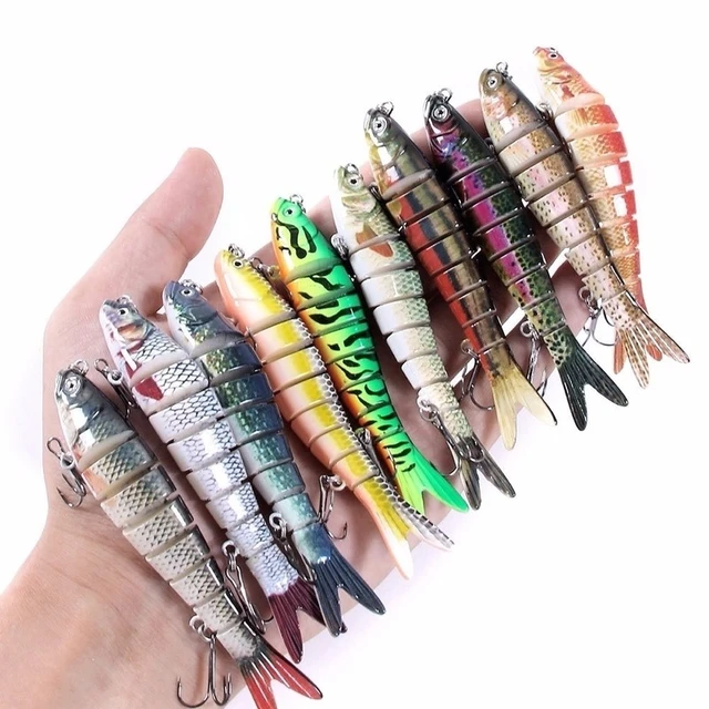 11 Colors 10cm/11.4g Sinking Wobblers Multi Jointed Artificial 8 Sections  Pike Deep Diving Fishing